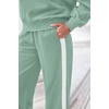 image:imagePRETTYGARDEN Womens Sweatsuits 2 Piece Outfits Fall Matching Lounge Sets  Casual Loose Zip Up Oversized Sweatshirts High Waist Jogger Tracksuits Two Piece Sweat Suits Travel Airport Workout SetsBean Green