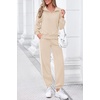 image:imagePRETTYGARDEN Womens Sweatsuits 2 Piece Outfits Fall Matching Lounge Sets  Casual Loose Zip Up Oversized Sweatshirts High Waist Jogger Tracksuits Two Piece Sweat Suits Travel Airport Workout SetsApricot