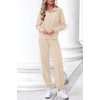 image:imagePRETTYGARDEN Womens Sweatsuits 2 Piece Outfits Fall Matching Lounge Sets  Casual Loose Zip Up Oversized Sweatshirts High Waist Jogger Tracksuits Two Piece Sweat Suits Travel Airport Workout SetsApricot
