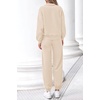 image:imagePRETTYGARDEN Womens Sweatsuits 2 Piece Outfits Fall Matching Lounge Sets  Casual Loose Zip Up Oversized Sweatshirts High Waist Jogger Tracksuits Two Piece Sweat Suits Travel Airport Workout SetsApricot