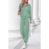 image:imagePRETTYGARDEN Womens Sweatsuits 2 Piece Outfits Fall Matching Lounge Sets  Casual Loose Zip Up Oversized Sweatshirts High Waist Jogger Tracksuits Two Piece Sweat Suits Travel Airport Workout SetsBean Green