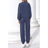 image:imagePRETTYGARDEN Womens Sweatsuits 2 Piece Outfits Fall Matching Lounge Sets  Casual Loose Zip Up Oversized Sweatshirts High Waist Jogger Tracksuits Two Piece Sweat Suits Travel Airport Workout SetsGrey Blue