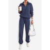 image:imagePRETTYGARDEN Womens Sweatsuits 2 Piece Outfits Fall Matching Lounge Sets  Casual Loose Zip Up Oversized Sweatshirts High Waist Jogger Tracksuits Two Piece Sweat Suits Travel Airport Workout SetsGrey Blue