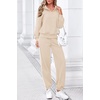 image:imagePRETTYGARDEN Womens Sweatsuits 2 Piece Outfits Fall Matching Lounge Sets  Casual Loose Zip Up Oversized Sweatshirts High Waist Jogger Tracksuits Two Piece Sweat Suits Travel Airport Workout SetsApricot