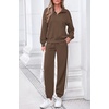image:imagePRETTYGARDEN Womens Sweatsuits 2 Piece Outfits Fall Matching Lounge Sets  Casual Loose Zip Up Oversized Sweatshirts High Waist Jogger Tracksuits Two Piece Sweat Suits Travel Airport Workout SetsCoffee
