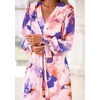 image:imagePRETTYGARDEN Womens Tie Waist Floral Maxi Dress  Fall Wedding Guest Dresses Long Puff Sleeve V Neck With Belt Watercolor Print Elegant Long Flowy Holiday Party OutfitsFloral Multicolored