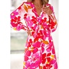 image:imagePRETTYGARDEN Womens Tie Waist Floral Maxi Dress  Fall Wedding Guest Dresses Long Puff Sleeve V Neck With Belt Watercolor Print Elegant Long Flowy Holiday Party OutfitsFloral White Rose Red