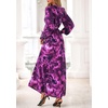 image:imagePRETTYGARDEN Womens Tie Waist Floral Maxi Dress  Fall Wedding Guest Dresses Long Puff Sleeve V Neck With Belt Watercolor Print Elegant Long Flowy Holiday Party OutfitsFloral Purple