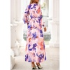 image:imagePRETTYGARDEN Womens Tie Waist Floral Maxi Dress  Fall Wedding Guest Dresses Long Puff Sleeve V Neck With Belt Watercolor Print Elegant Long Flowy Holiday Party OutfitsFloral Multicolored