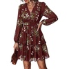 Dark Red White Floral