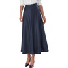 image:imagePRETTYGARDEN Womens Faux Leather High Waisted Midi Skirt  Flowy A Line Pleated Skirts Elegant Swing Flared Work Business Casual Outfits Fall Winter Fashion ClothesNavy
