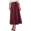 image:imagePRETTYGARDEN Womens Faux Leather High Waisted Midi Skirt  Flowy A Line Pleated Skirts Elegant Swing Flared Work Business Casual Outfits Fall Winter Fashion ClothesWine Red