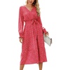 image:imagePRETTYGARDEN Womens Floral Boho Long Sleeve Maxi Dress  Wrap V Neck Flowy A Line Swing Dresses Belted Elegant Spring Fall Outfit for Wedding Guest Vacation Date Night PartyBred