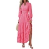 image:imagePRETTYGARDEN Womens Floral Maxi Dress Fall A Line Wedding Guest Dresses  Print Boho Dress Long Sleeve V Neck Fit amp Flare Smocked Waist Casual Long Flowy Elegant Classy Holiday Party OutfitsPlaid Pink