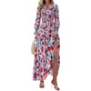 Floral Blue Red