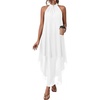 image:imagePRETTYGARDEN Womens Summer Wedding Guest Halter Maxi Dresses  Long Flowy Asymmetrical Sundress Elegant Evening Dinner Party Dress Pockets Beach Vacation Outfits Spring Resort WearWhite