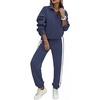 image:imagePRETTYGARDEN Womens Sweatsuits 2 Piece Outfits Fall Matching Lounge Sets  Casual Loose Zip Up Oversized Sweatshirts High Waist Jogger Tracksuits Two Piece Sweat Suits Travel Airport Workout SetsGrey Blue