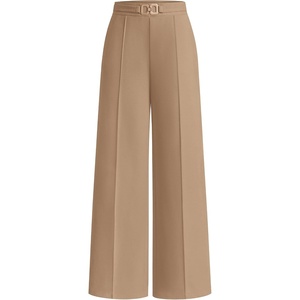 image:imagePRETTYGARDEN Womens High Waisted Dressy Casual Pants  Decoration BuckleFront Seam Trousers with PocketsBusiness Casual OutfitsWork Office SlacksDaily Palazzo Pants All SeasonKhaki