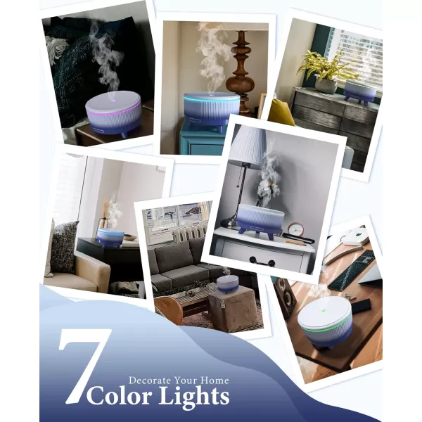 Essential Oil Diffuser for Home Diffusers for Essential Oils Large Room 500ml Aromatherapy Diffuser 7 Colors ChangedGradient  Dark Blue