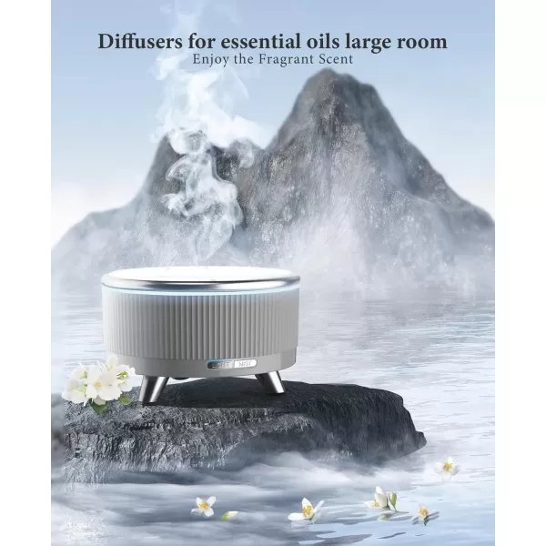 Essential Oil Diffuser for Home Diffusers for Essential Oils Large Room 500ml Aromatherapy Diffuser 7 Colors ChangedGrey