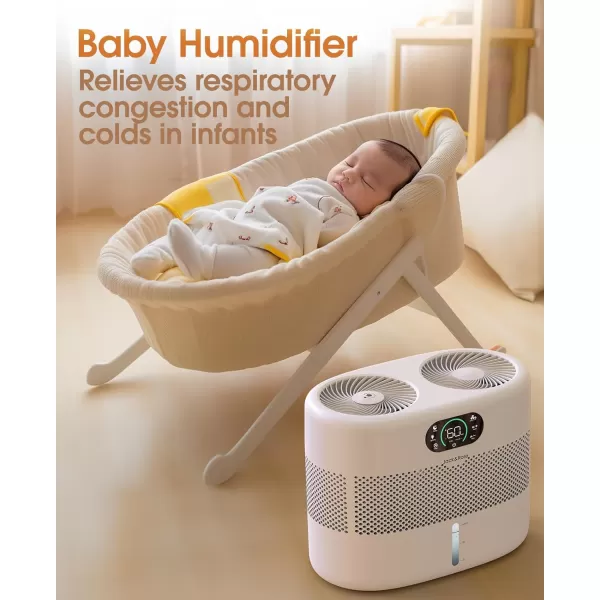 Reuseable Wick Evaporative Humidifier for Bedroom Quiet Healthy Baby Humidifier No White Dust Evaporative Humidifier Large Room 800mlh 3 Speeds 2 Gal Timing Auto Shut off
