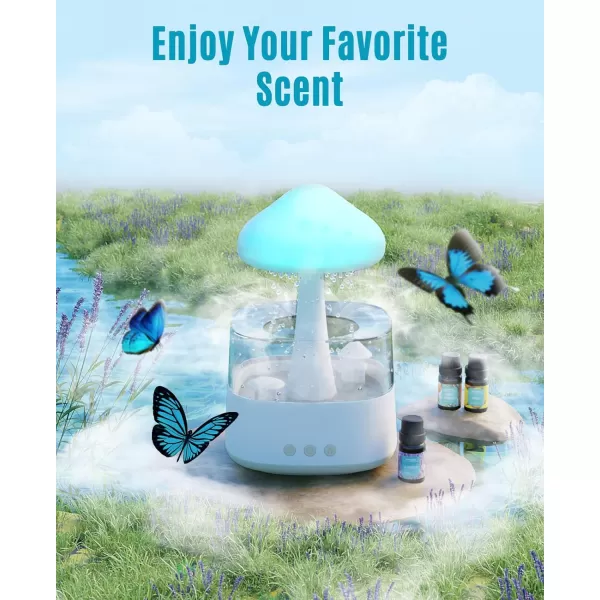 imageRain Cloud Humidifier Water Drip 2 in 1 Humidifier with Essential Oil Diffuser450ml Cloud Humidifier Rain DropMushroom Humidifier with 7 Colors for Sleeping Relaxing