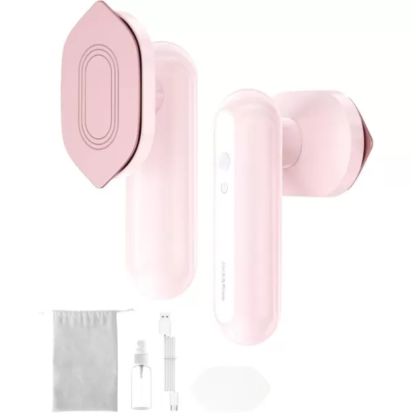 imageJackRose Travel Iron For ClothesCordless TypeC Rechargeble Iron077Ib Lightweight47  28  23 in Small Mini SizeCeramic SoleplateNo SteamerGlobal use for traveltripPink