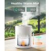 imageHealthy Warm Mist Humidifiers for Bedroom 3L100oz Stainless Steel Humidifier Easy Clean Steam Humidifier for Living Room WhisperQuiet Filterless and Simple Use