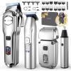 imageJack  Rose Hair Clippers Set for Men Professional Cordless Hair Trimmer Barber kit 4 in 1LED Display for Nose Body Bald Head