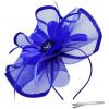 imageFascinator Hat Mesh Kentucky Derby Tea Party Headwear Hair Clip for Women Royal Blue