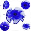 imageFascinator Hat Mesh Kentucky Derby Tea Party Headwear Hair Clip for Women Royal Blue