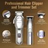 imageJack ampamp Rose Clippers and Trimmers Set Cordless Hair Clippers for Men Barber Clippers SetSilvery