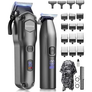 imageJack ampamp Rose Clippers and Trimmers Set Cordless Hair Clippers for Men Barber Clippers SetBlack