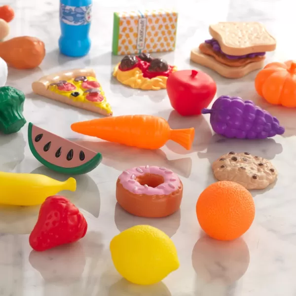 KidKraft 30Piece Plastic Play Food Set Fruits Veggies Sweets and More Use with Play Kitchens Gift for Ages 3