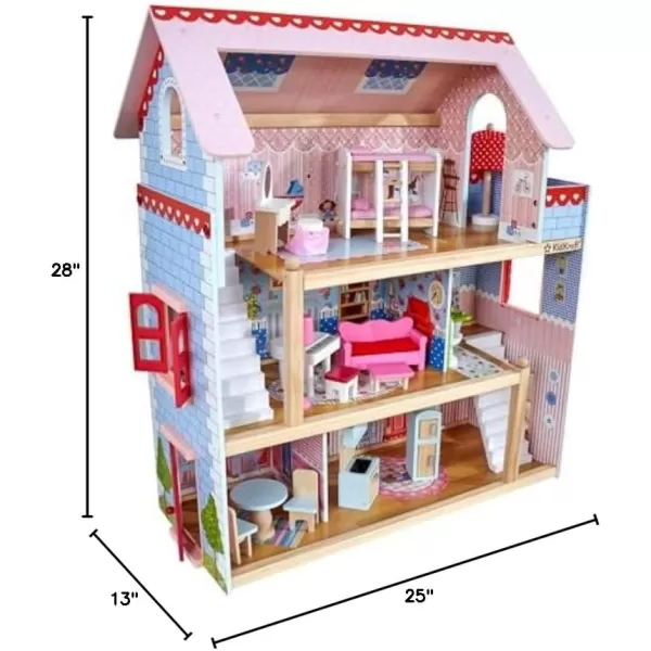 KidKraft Chelsea Doll Cottage Wooden Dollhouse with 16 Accessories Working Shutters for 5Inch DollsMulti