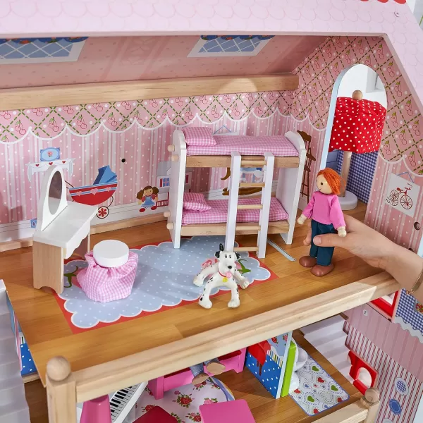 KidKraft Chelsea Doll Cottage Wooden Dollhouse with 16 Accessories Working Shutters for 5Inch DollsMulti
