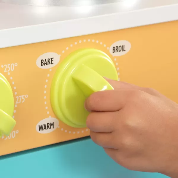 KidKraft Deluxe Big and Bright Wooden Play Kitchen with Play Phone Click ampamp Turn Knobs and Neon Colors Gift for Ages 3 4075quot x 2675quot x 3625quot