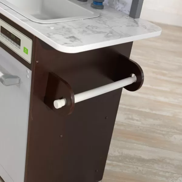KidKraft Uptown Elite White Play Kitchen with EZ Kraft Assembly  and 3 Play Accessories Gift for Ages 3Espresso