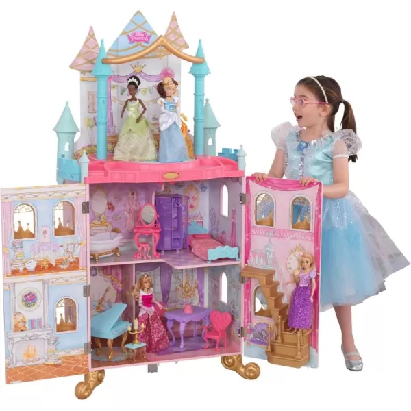 KidKraft Disney Princess Dance ampamp Dream Wooden Dollhouse Over 4Feet Tall Includes Sounds Spinning Dance Floor and 20 Play Pieces Gift for Ages 3Pink