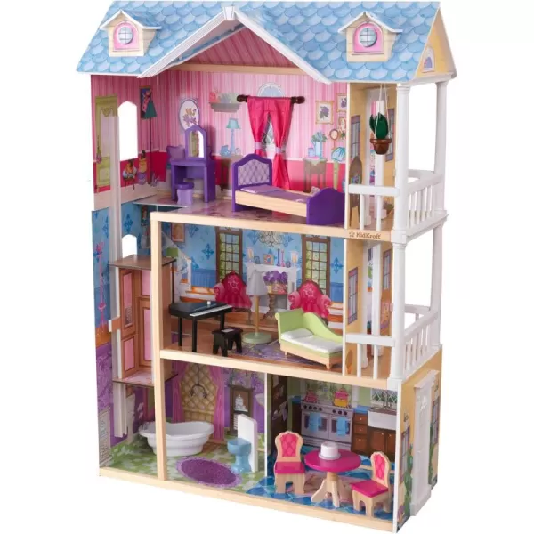 KidKraft My Dreamy Wooden Dollhouse with Lights and Sounds Elevator and 14 Accessories Gift for Ages 3Multi