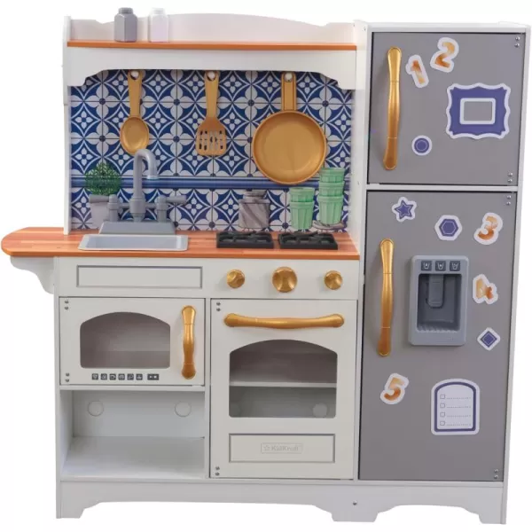 KidKraft Wooden Mosaic Magnetic Play Kitchen with Magnets Multi