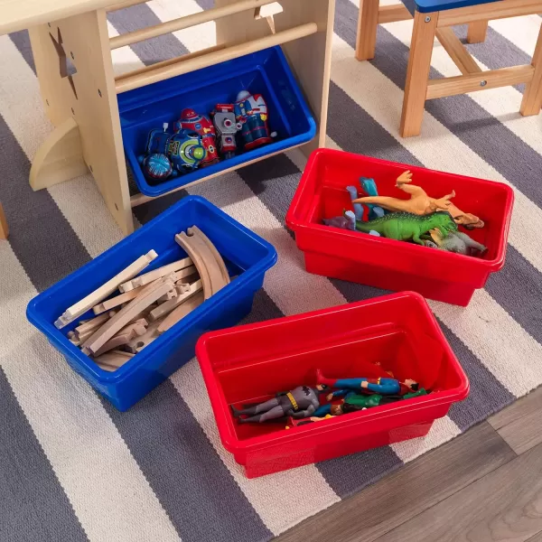 imageKidKraft Wooden Star Table ampamp Chair Set with 4 Storage Bins Childrens Furniture  Red Blue ampamp NaturalKids Table  Chair Sets