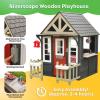 imageKidKraft Riverscape Wooden Playhouse with Working Doorbell Fence Kitchen and Pet DoorNavy
