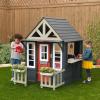imageKidKraft Riverscape Wooden Playhouse with Working Doorbell Fence Kitchen and Pet DoorNavy