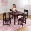 imageKidKraft Wooden Farmhouse Table ampamp 4 Chair Set Childrens Furniture for Arts and Activity Espresso Gift for Ages 38Espresso