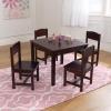 imageKidKraft Wooden Farmhouse Table ampamp 4 Chair Set Childrens Furniture for Arts and Activity Espresso Gift for Ages 38Espresso