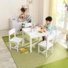 imageKidKraft Wooden Farmhouse Table ampamp 4 Chair Set Childrens Furniture for Arts and Activity Espresso Gift for Ages 38White