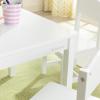 imageKidKraft Wooden Farmhouse Table ampamp 4 Chair Set Childrens Furniture for Arts and Activity Espresso Gift for Ages 38White