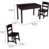 imageKidKraft Wooden Rectangular Table ampamp 2 Chair Set for Kids  Espresso Gift for Ages 58