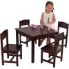 imageKidKraft Wooden Farmhouse Table ampamp 4 Chair Set Childrens Furniture for Arts and Activity Espresso Gift for Ages 38Espresso